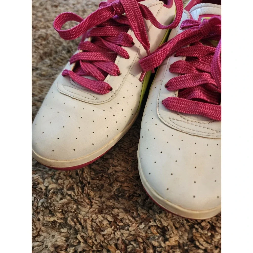 Puma G. Vilas Womens Sneaker White Pink Lime Green 354252 Size 7 Retro Tennis